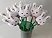 Bunny Pens Easter Party Favors, White Rabbit Plush Top Kids Goody Bag Stuffers Basket Filler Birthday Supplies Decorations 12 Pack