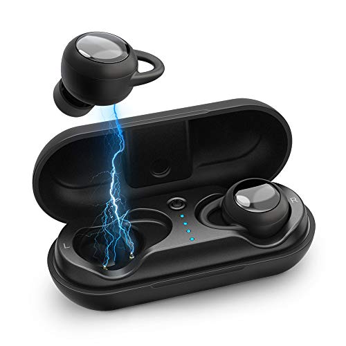 Bluetooth 5.0 Wireless Earbuds, Fnova True Wireless Bluetooth Headphones with IPX7 Waterproof, Deep Bass Stereo Sound, Volume Control and Portable Charging Case, in-Ear Earphones with Microphone