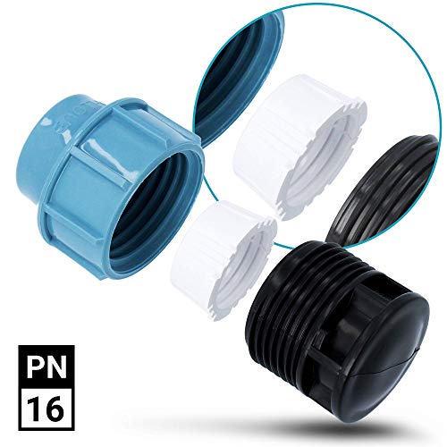 PE Stopfen Endkappe 32 mm PN 16 Klemmverbinder Für PE Rohr Verschraubung | Kunststoff Klemmkupplungen Wasserrohrstopper… – Bild 6