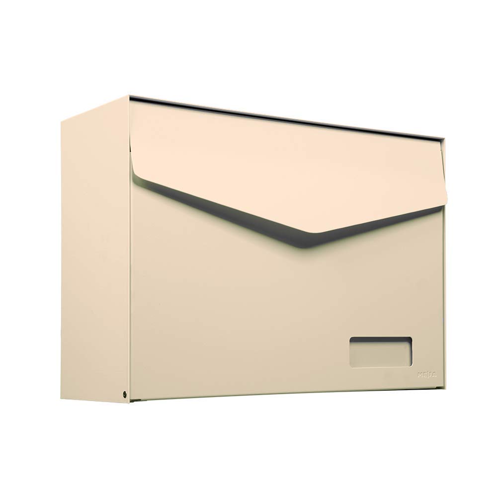 Renz MEFA 113222M Letter Box with Name Plate Ivory Mailbox with Security Lock Size 312 x 430 x 178 mm