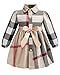 ZANDZ Little Girls Cotton Sleeveless Button Pocket Plaid Casual Summer Dress(A-Beige,2T-3T)