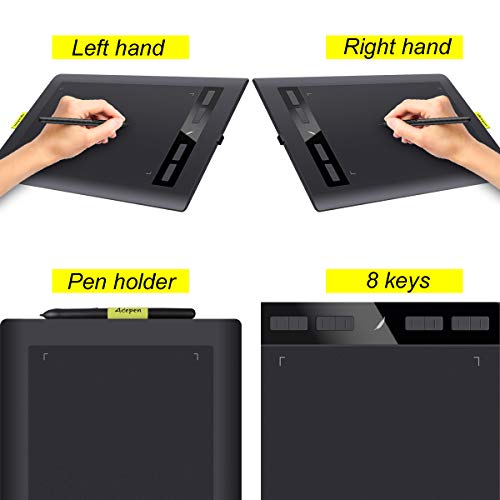 Digital Drawing Tablet Pad, Acepen AP1060 10x6.25in USB Graphics Tablets with Battery-Free Passive Stylus for Artists & Animation & Illustrator & Painting