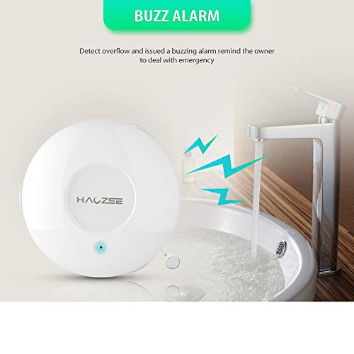 Haozee Zwave Plus Water Leak Sensor,Smart Flood Detector with Remote Probe Water Resistant