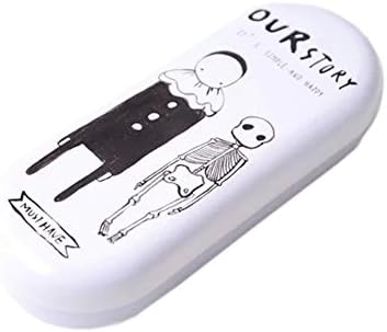 Cute Cartoon Pattern Creative Tinplate Iron Eyeglasses Case for Men and Women, Clown and Skull