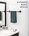 Industrial Pipe Towel Bar Fixture Set by Pipe Decor | Wall Mounted DIY Style, Heavy Duty Rustic Iron, Black Electroplated Rust Free Finish With Mounting Hardware For Kitchen Or Bath Hanging, 18 Inches