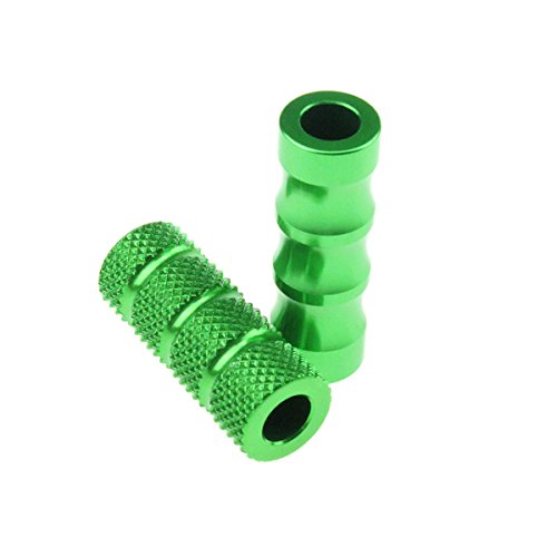 FXCNC Racing 1 pair 6mm CNC Aluminum Motorcycle Small Spare Gear Shift Brake Lever Peg Pedal Cover Head Green Rearsets Footrests Fusion Male-Mount - Thumbnail 2