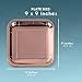 Juvale Disposable Plates - Square Paper Plates Party Supplies for Appetizer, Lunch, Dinner, and Dessert, Birthday Party, Metallic Rose Gold Foil, 9 x 9 inches, Pack of 48