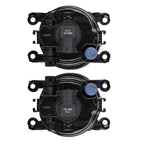 image for KanSmart 1 Pair 55W Fog Lights Assembly Fog Lamp Clear Lens Bumper Lam