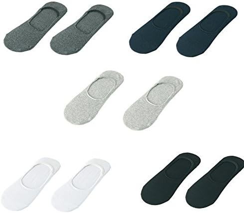 Men's Ankle Socks, Casual Cotton Breathable No Show Socks Low Cut Thin Non Slip Socks（10 Pairs）