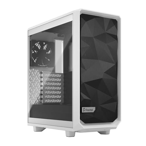 Fractal Design Meshify 2 Compact ATX Gehaeuse Weiss Hoher Luftstrom Temperglas USB-C-flexibel Mid Tower Computer