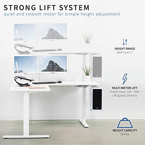 VIVO Electric MultiMotor Height Adjustable Corner 3 Leg Standing Desk
