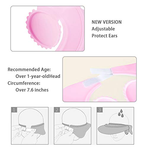 Maveek Baby Bathroom Safety Visor Caps Child Shower Cap，Adjustable