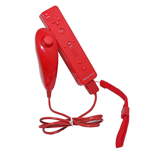 image for SERVISE4U Red Built in Motion Plus Inside Remote and Nunchuck Game Con