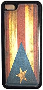 RCGrafix Premium LEATHER BACK Direct UV Vibrant Print Apple iPhone 5C Case – Puerto Rico Puerto Rican Flag Grunge Distressed UNIQUE Designer Leather Back TPU Case- Great Case Protection