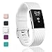 GEAK For Fitbit Charge 2 Bands, Classic Replacement Sport Accessory Strap Bands for Fitbit Charge 2 Small Diamond-White