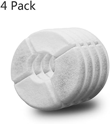 Silkclo Automatic Water Flower Fountains,BPA Free 1.6L Electric Water Bowl with Filter and Silicone Mat for Dogs,Cats & Birds (4 PCS Replacement Filters)