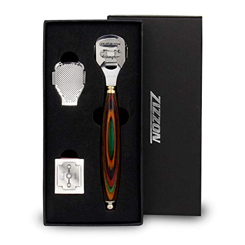 ZIZZON Foot Care Callus Corn Shaver Hard Skin Remover Color Wood Handle 10 Blades (Olive shaped handle) - Thumbnail 7