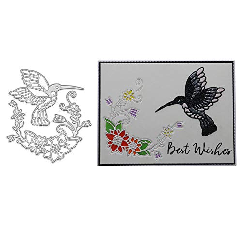AkoMatial Cutting Dies,Bird Flower Design Embossing Cutting Dies Tool Stencil Template Mold Card Making Scrapbook Album Paper Card Craft,Metal