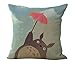 HomeTaste Cute Totoro Decorative Linen Throw Pillow Cover 18x18