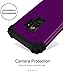 Lontect Compatible Galaxy S9 Heavy Duty Three Layer Hybrid Sturdy Armor High Impact Resistant Protective Cover Case for Samsung Galaxy S9, Purple/Black