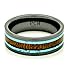 Men's Koa Wood Wedding Band with Turquoise 8mm Flat Top Black Ceramic Size 7 to 15
