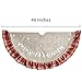 Christmas Tree Skirt 48 inch Red and Black Plaid Ruffle Edge Linen Burlap Large Xmas Tree Skirts for Holiday Party Christmas Decorations