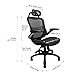 High Back Ergonomic Adjustable Office Chair with Breathable Mesh, Weight Capacity Over 300Ibs Passed BIFMA, Adjustable Headrest, Backrest and Flip-up Armrests, Computer Chair, Executive Swivel Chair