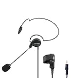 Coodio Tactital Behind-the-Head Earpiece Headset Mic [Boom Microphone] [Noise Cancelling] For 1 Pin Uniden 2 Way Radio Walkie Talkie