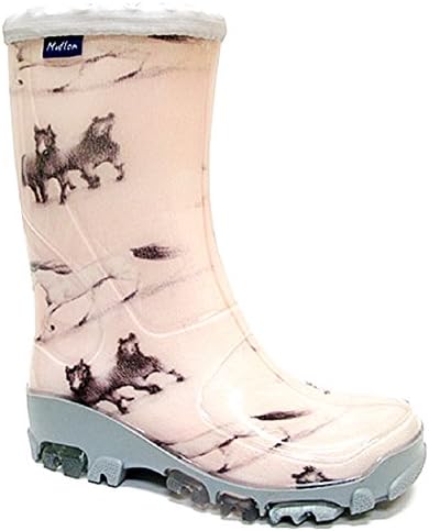 Kids Boys Girls Wellington Boots Rainy Snow Wellies Fluo (167 mm - 8 US - 9US, Horses)