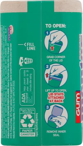 MENTOS PURE FRESH SPEARMINT SUGAR FREE CHEWING GUM WITH XYLITOL SWEETENER, PAPERBOARD BOTTLE, 80 PIECES