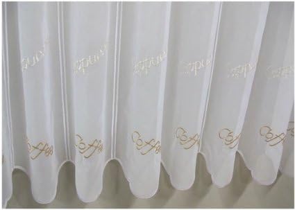 Unbekannt Scheibengardine Gardine 90cm Hoch Kuche Handbestickt Gardine Cappuccino Espresso Caffee Amazon De Kuche Haushalt