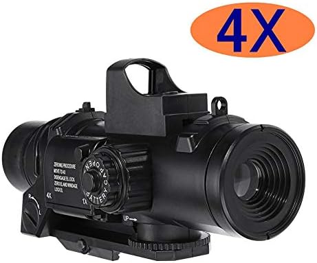 Laideyilan 4X Magnifier Scope Clear Range Adjustable Red Dot Sight for Jinming Gel Ball Blaster Toy Water Accessories