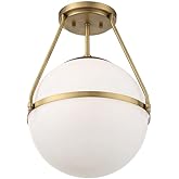 Light Visions PL0179NB Transitional 1 Light 13 inch Natural Brass Semi Flush Ceiling Light