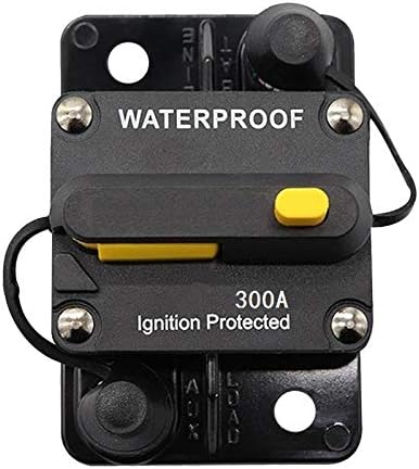 ANJOSHI 300Amp Waterproof Circuit Breaker 20A-300A with Manual Reset Inline Fuse Inverter for Car Rv Marine Automotive Stereo Audio Electronic System 12V-36VDC