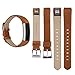 Tobfit Leather Bands Compatible with Fitbit Alta/Alta HR Bands, Genuine Leather Replacement Wristbands, (Tan+Rose Gold, 5.5''-8.1'')