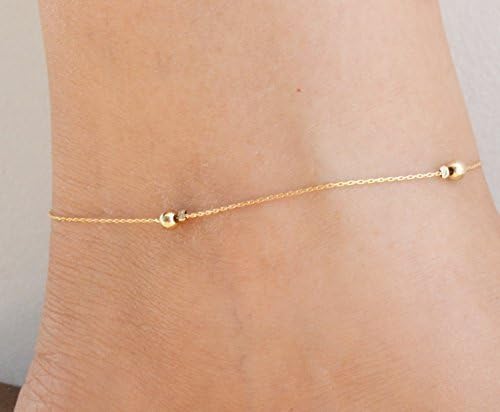 AVNIS14k Gold Filled Dainty Anklet Minimalist Women Ankle Bracelet Foot Jewelry 8.5 inches+extension