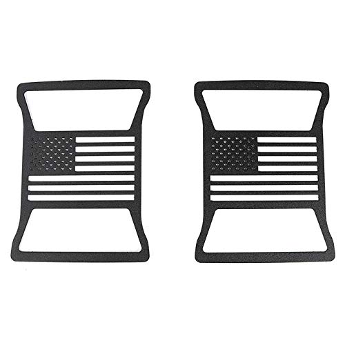 Iparts Black Taillight Guard Tail Light Cover Protector for 2018 2019 Jeep Wrangler Accessories JL JLU - USA Flag Style2