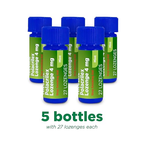 AMAZON BASIC CARE MINI NICOTINE POLACRILEX LOZENGE, 4 MG, MINT FLAVOR, STOP SMOKING AID, REDUCES WITHDRAWAL SYMPTOMS, SMOKING CESSATION, 135 COUNT