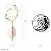 925 Sterling Silver Natural Cowrie Shells Semicircle Hoop Conch Seashell Drop Dangle Earrings 14K Gold Plated Fashion Jewelry for Women Girls (A-Cowrie Shells)