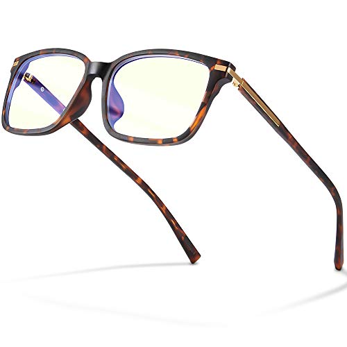 ESR Blue Light Blocking Glasses, Computer Reading Glasses, Prevents Eyestrain [Transparent UV Filter Lens] [TR90 Frame] Lightweight Blue Light Filtering Glasses for Men & Women - Brown