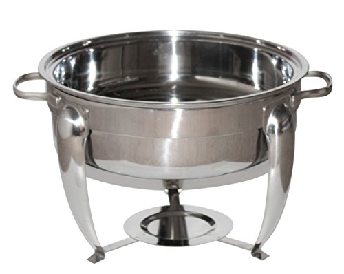 Royal Brands Stainless Steel Chafing Dish with Glass Lid | 5 Quart | Round Buffet Chafer