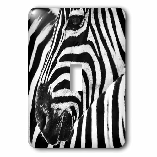 3dRose lsp_264757_1 Zebras Black and White Toggle Switch, Multicolor