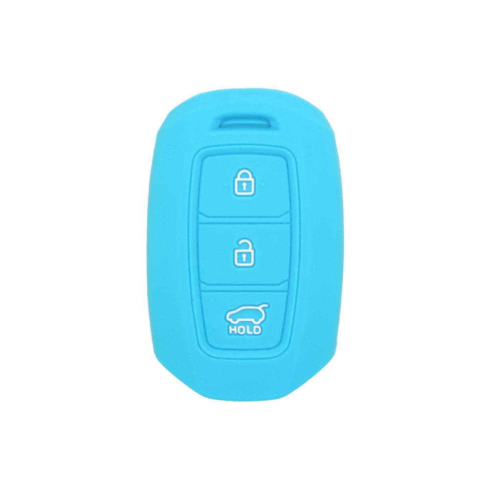 BROVACS Silicone Cover Protector Case Holder Skin Jacket Compatible with HYUNDAI 3 Button Remote Key Fob CV2157 Light Blue