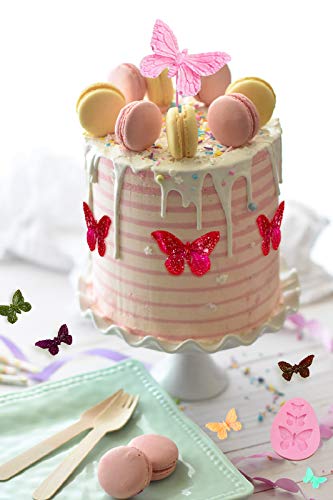 5 Butterfly+Chocolate+Non+stick+Decorating+Butterflies