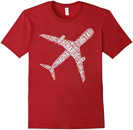 Men's Phonetic Alphabet Airplane Shirt - Aviation Pilot T-Shirt Large Cranberry