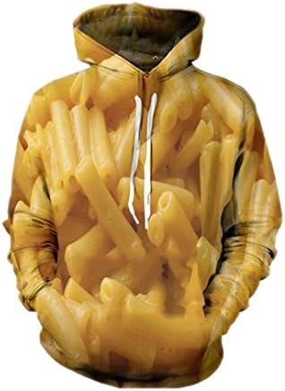 Delicious Cheese 3D Hooded Funny Food Sweatshirt Men's Hipster Couple Top Pullover