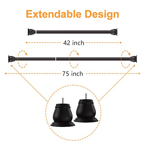 Shower Curtain Rod, 4275 Inches Adjustable Tension Shower Rod, Premium