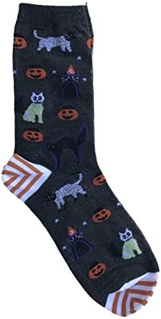 Halloween Themed Spooky Cats and Jack-o-lanterns Novelty Sock