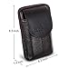 Leather Men Belt Pouch, Cell Phone Holster Wallet Pocket Waist Bags Mini Travel Messager Pouch (Dark)