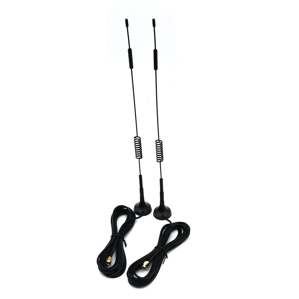 Fasizi 2Pcs 433 MHz Unity Gain Omni, 12 Inches Antenna with Magnetic Base and Male SMA Connector Impedance 50 Ohms - 12DBI